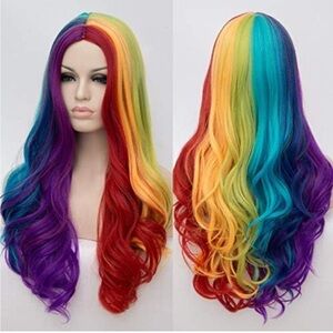 Vibrant multi-color Rainbow 21” Wig for Women